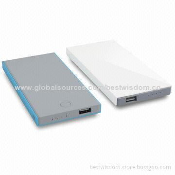 Super Thin 8,000mAh Portable Power Banks for iPhone 5S with 5V DC/1A Input and Output Voltage